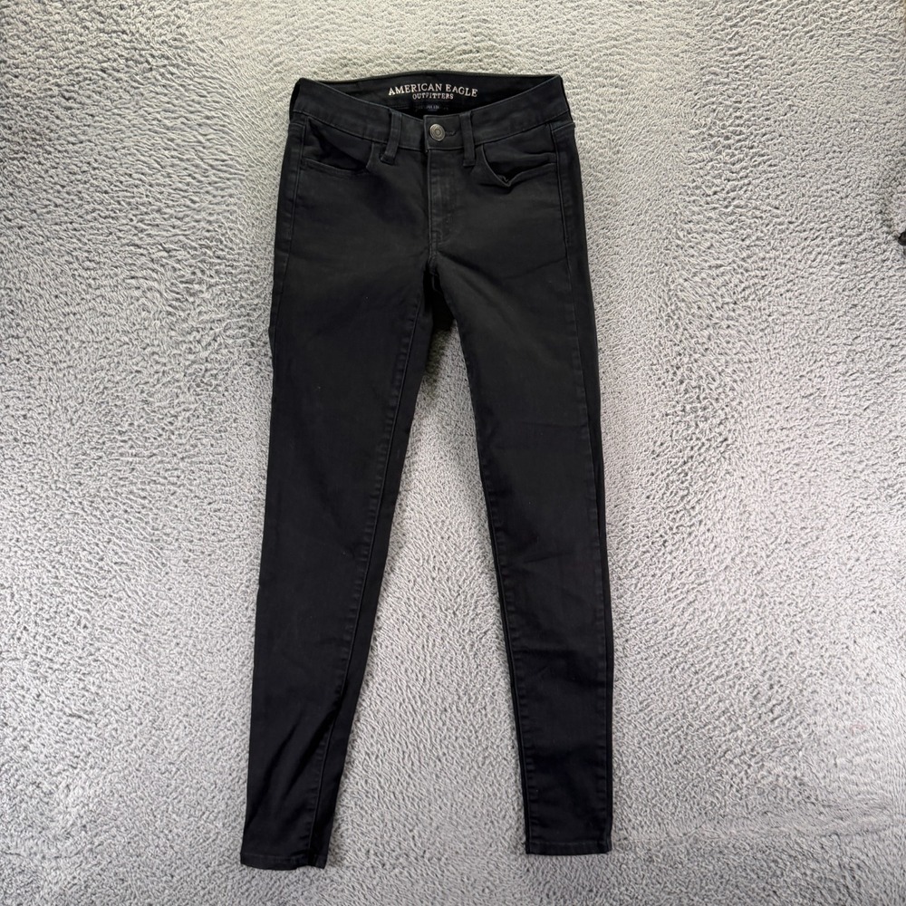 American Eagle Outfitters Jeans Women's 2 Black Cotton Denim Jegging Stretch